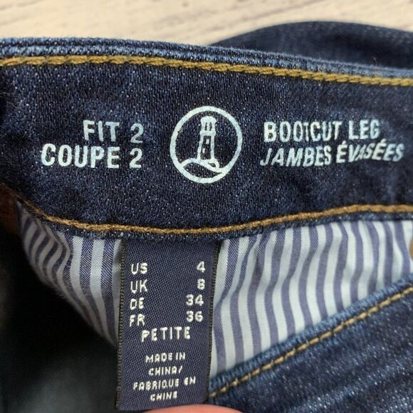 Lands' End Jeans sz 2 Petite Bootcut Dark Wash 25.5" Inseam Short - Picture 10 of 12